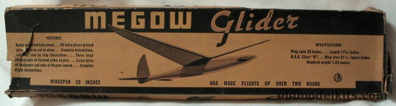 Megow 20 inch Wingspan Class B Hand Launch Glider, 23 plastic model kit